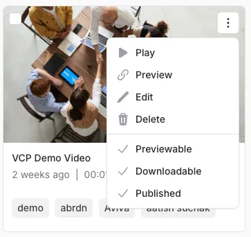 Context menu Context menu