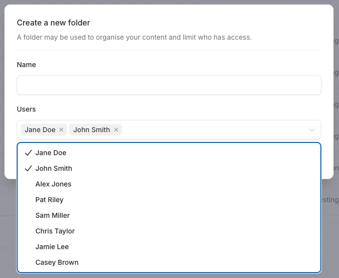Create Folder Dialog